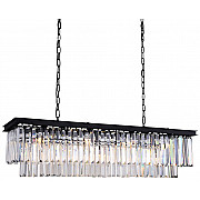 Подвесная люстра 1920s Odeon KR0387P-10C/P black/clear
