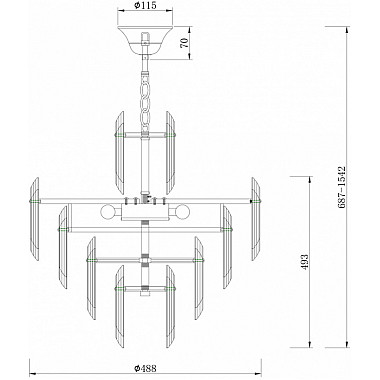Подвесная люстра Flare DIA200PL-06G