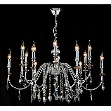 Подвесная люстра Crystal Lux MERCEDES SP6+6 CHROME/SMOKE
