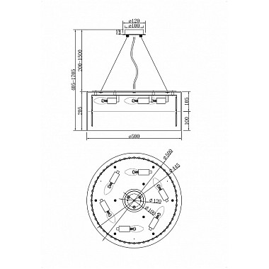 Подвесная люстра Wonderland MOD313PL-06G
