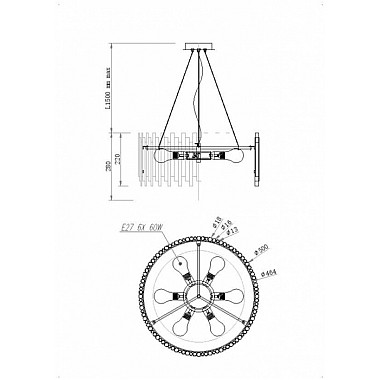 Подвесная люстра Coliseo MOD136PL-06BS