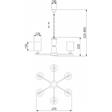 Подвесная люстра Caprera 60146/6 никель Smart
