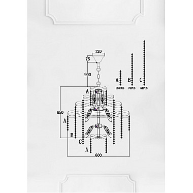 Подвесная люстра Markellin LH0040/12H-NK-CL