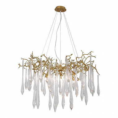 Подвесная люстра Crystal Lux Reina SP8 D1000 Gold Pearl