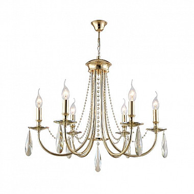 Подвесная люстра Crystal Lux Victoria SP6 Gold/Amber