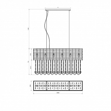 Подвесная люстра Lucia Tucci Perso 4930.6 GoldBlack