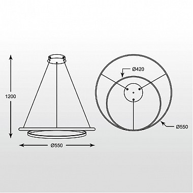 Подвесная светодиодная люстра Zumaline Peria MP57055-B