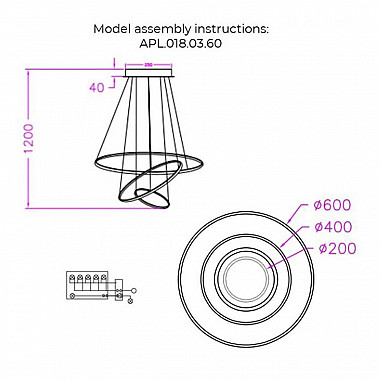 Подвесная светодиодная люстра Aployt Janina APL.018.03.60