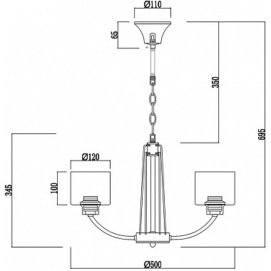 Подвесная люстра Teodora FR5003PL-05B