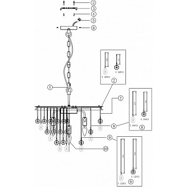 Подвесная люстра Linn MOD091PL-05CH