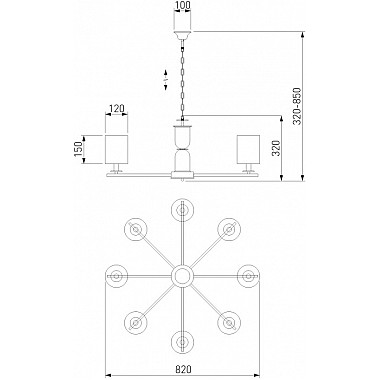 Подвесная люстра Caprera 60146/8 латунь Smart