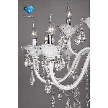 Подвесная люстра Albertina 125/10+5 белый / хром