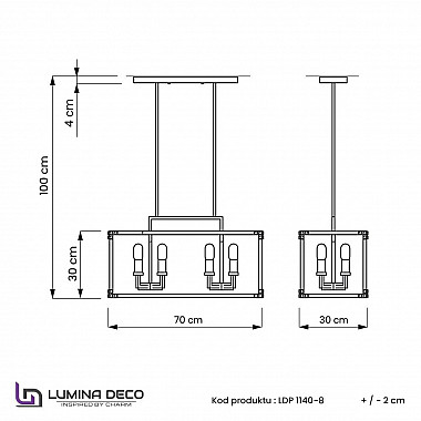 Подвесная люстра Lumina Deco Waldorf LDP 1140-8 BK+MD