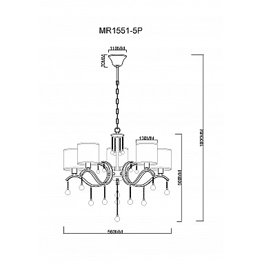 Подвесная люстра Dante MR1551-5P