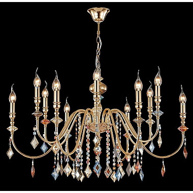 Подвесная люстра Crystal Lux MERCEDES SP6+6 GOLD/COLOR