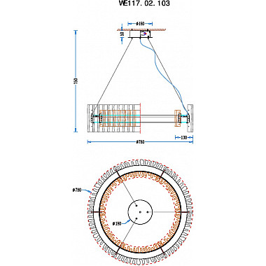 Подвесная люстра Patricia WE117.02.103