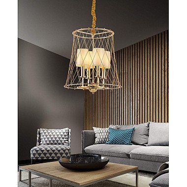 Подвесная люстра Lumina Deco Berton LDP 8013-4 F.GD