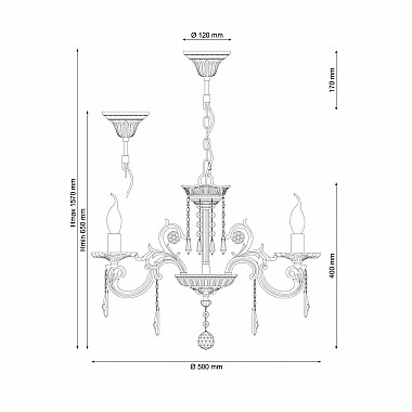 Подвесная люстра Lucia Tucci Napoli 148.5 White Antique