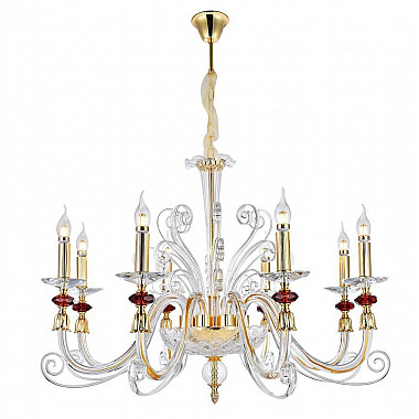 Подвесная люстра Crystal Lux Catarina SP8 Gold/Transparent-Cognac