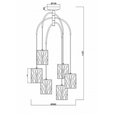 Подвесная люстра Starfall MOD042PL-06BS