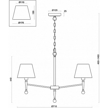 Подвесная люстра Rosemary FR5190PL-05BS2