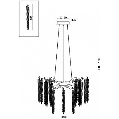 Подвесная люстра Mineral FR1010PL-06G