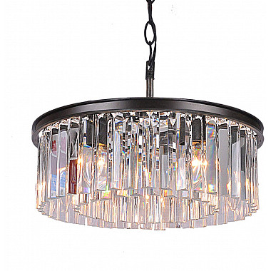 Подвесная люстра 1920s Odeon KR0387P-6B/P black/clear