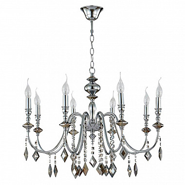 Подвесная люстра Crystal Lux MERCEDES SP8 CHROME/SMOKE