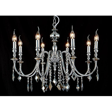 Подвесная люстра Crystal Lux MERCEDES SP8 CHROME/SMOKE