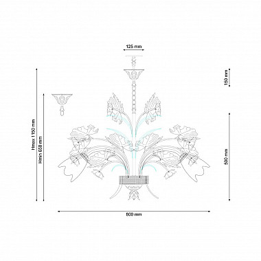 Подвесная люстра Lucia Tucci Fiori Di Rose 1760.8