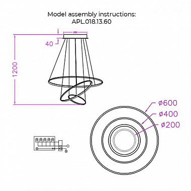 Подвесная светодиодная люстра Aployt Janina APL.018.13.60