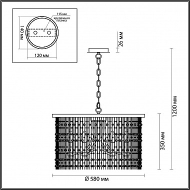 Подвесная люстра Odeon Light Raini 4844/6