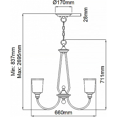 Подвесная люстра Waverly KL-WAVERLY5-NBR