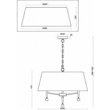 Подвесная люстра Rosemary FR5190PL-05BS3