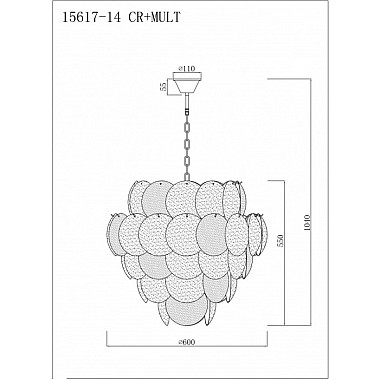 Подвесная люстра Rivoli 15617-14 CR+MULT