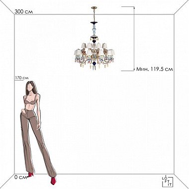 Подвесная люстра Grace 10203/12+8 Mult