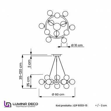 Подвесная люстра Lumina Deco Marsiada LDP 6033-15 CHR