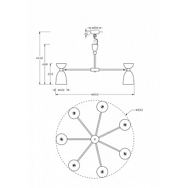Подвесная люстра Cloches MOD113PL-07W