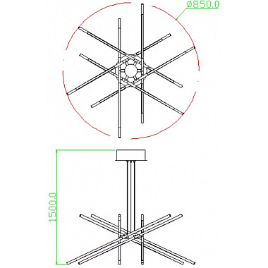Подвесная люстра Tubular MD18001070-12AGOL