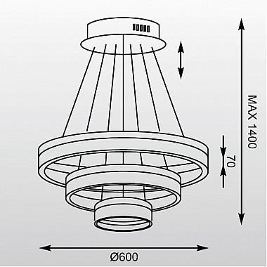 Подвесная светодиодная люстра Zumaline Circle L-CD-03-BL