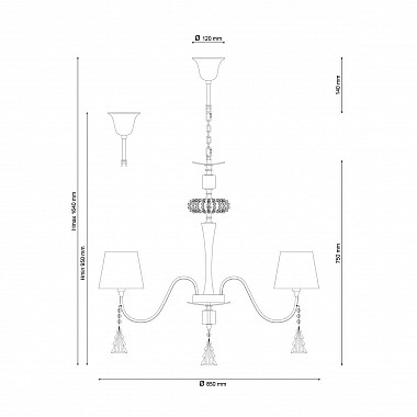 Подвесная люстра Lucia Tucci Pelle Bianca 119.5