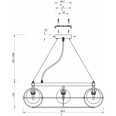 Подвесная люстра Carcass MOD312PL-08GCH