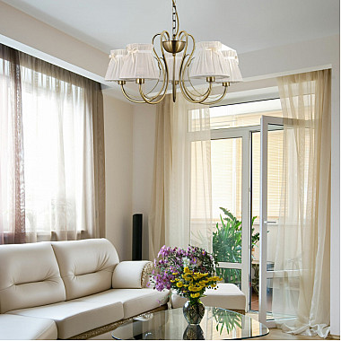 Подвесная люстра 60061 60061/5 античная бронза