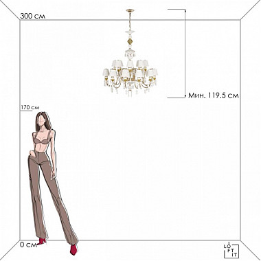 Подвесная люстра Grace 10203/12+8 White