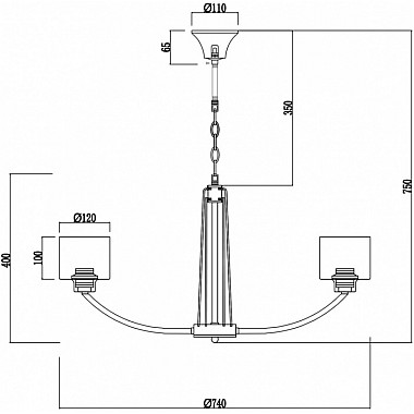 Подвесная люстра Teodora FR5003PL-08B