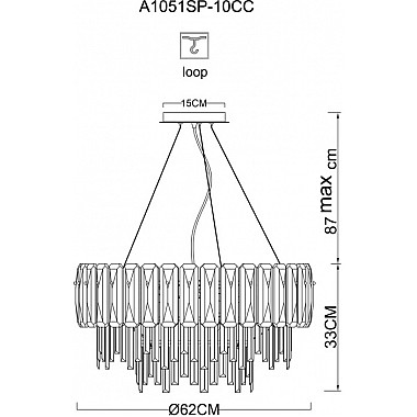 Подвесная люстра Nicoletta A1051SP-10CC