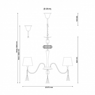 Подвесная люстра Lucia Tucci Pelle Bianca 119.8
