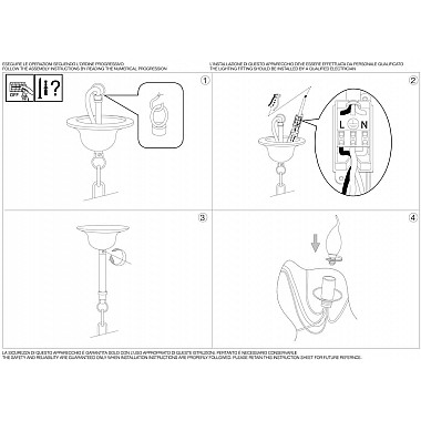 Подвесная люстра Ideal Lux Corte SP8 Bianco Antico 005898
