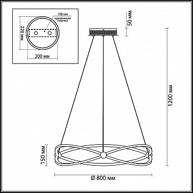 Подвесная светодиодная люстра Odeon Light Lesla 4730/54L