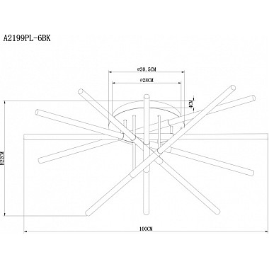 Потолочная люстра Fernando A2199PL-6BK